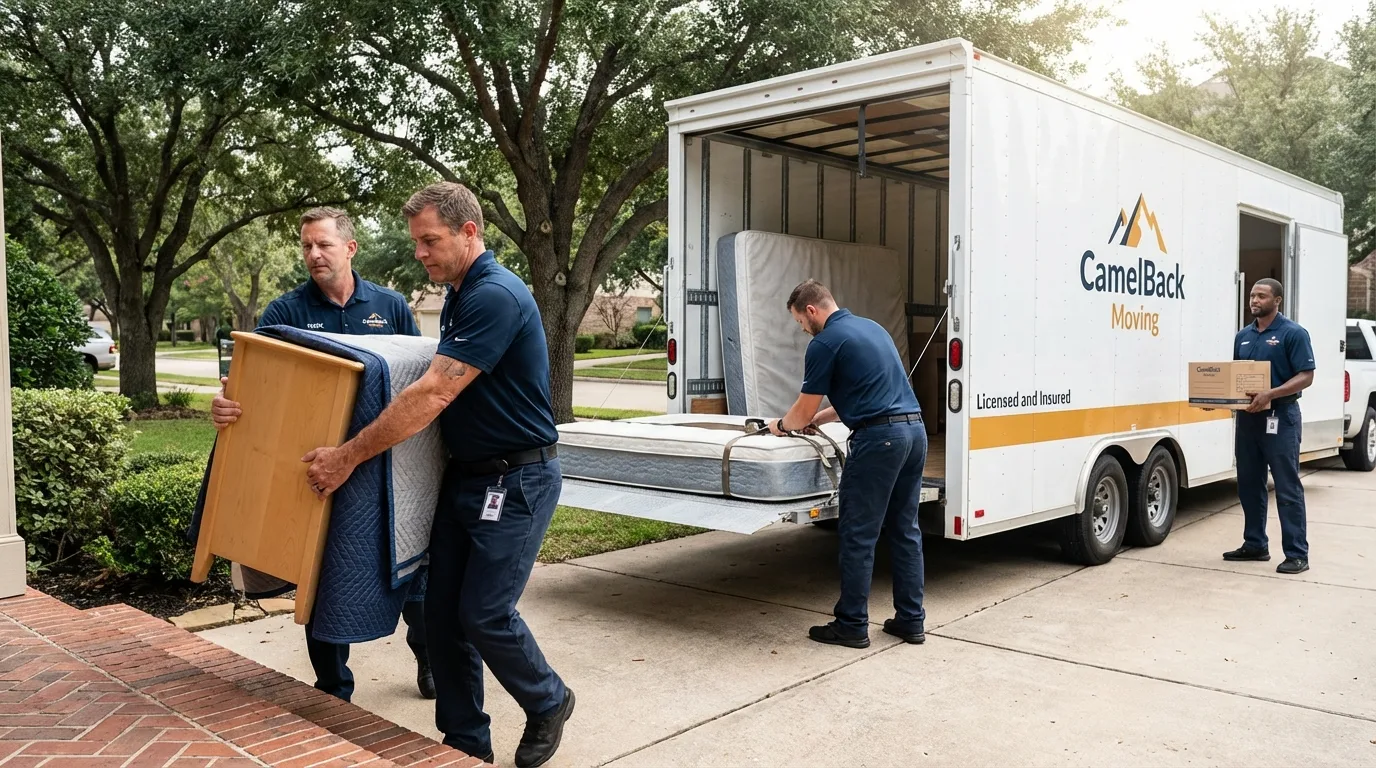 Crew loading residential truck for cross-state move from Vandiver, AL