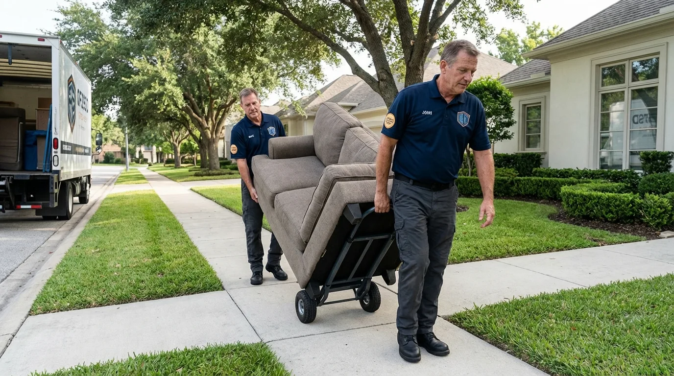 Local residential moving crew loading furniture in Vandiver, AL